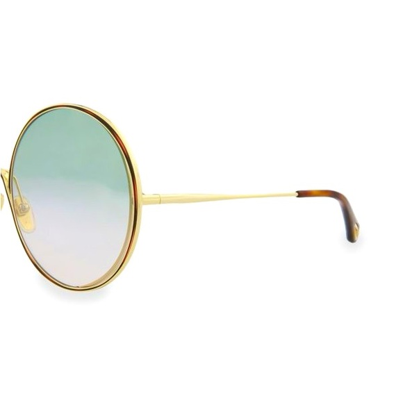 CHLOÉ 61MM Round Sunglasses GOLD and GREEN 😎 NWT 💚 - Picture 7 of 7